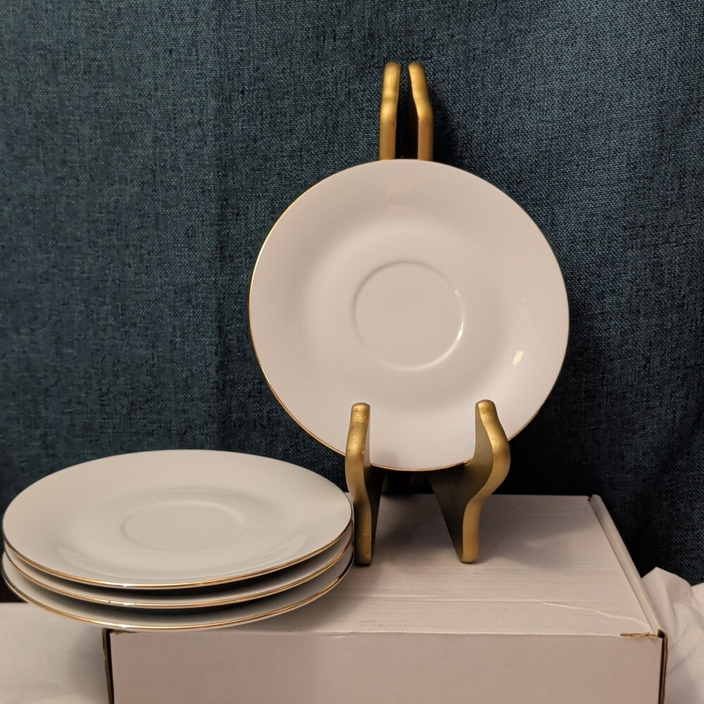 Set of 4 Sea Gull Fine China Saucers 6" | Jian Shang Gold Trim | Replacement - Picture 16 of 16